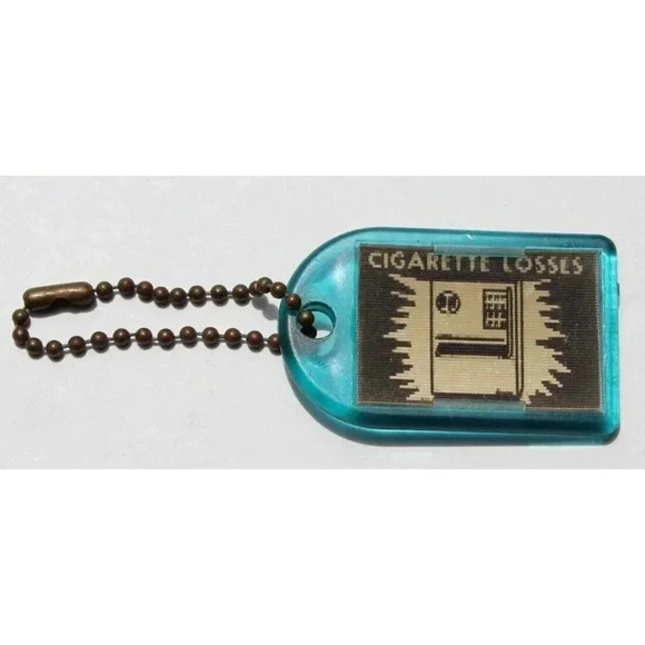 Vtg Flasher Stop Your Cigarette Losses Vending Machine Advertising Keychain - Picture 2 of 3